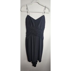NWT Laundy By Shelli Segal Evening Collection‎ Size 2P Black Dress Beaded Straps